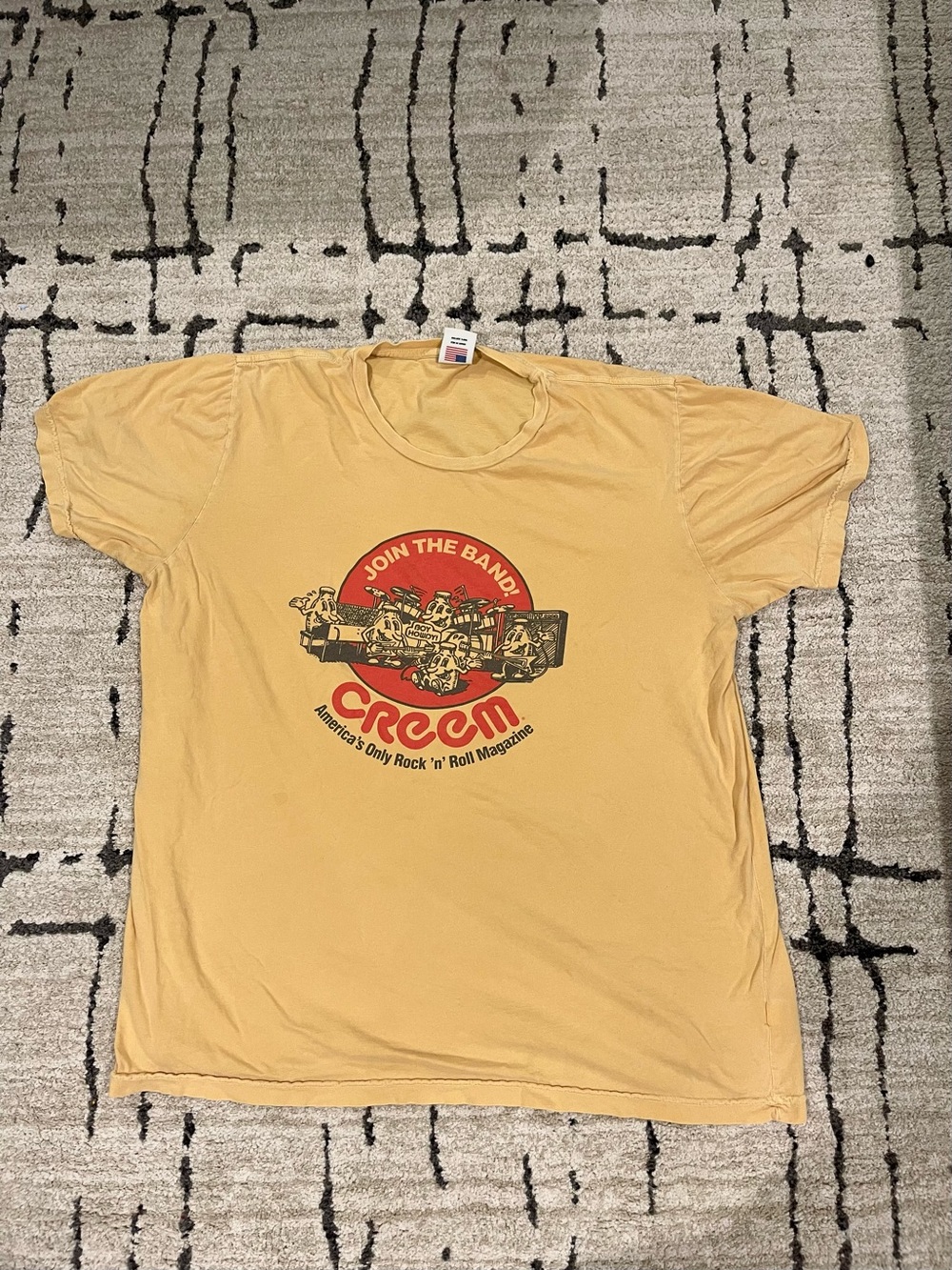 Creem Magazine - “Boy Howdy” - Yellow/Beige t-shirt XL Archive Collection